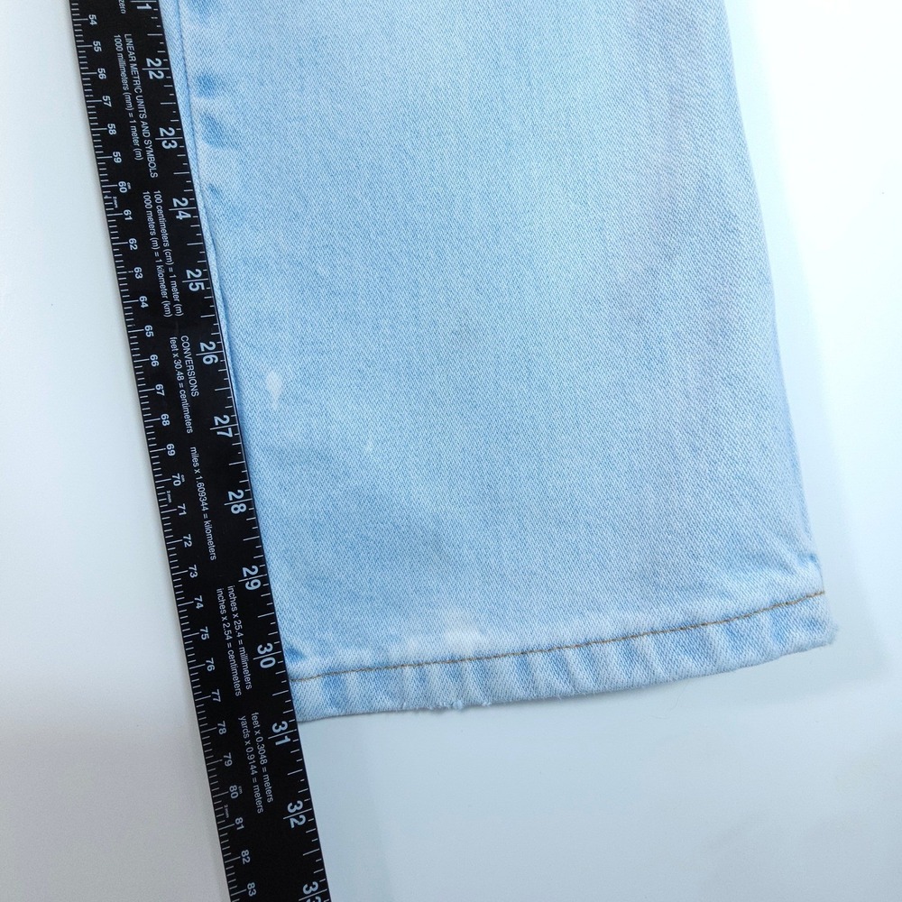 Vintage Wrangler Jeans Mens 33X32 Light Wash Straight Leg Denim Streetwear - Picture 13 of 16